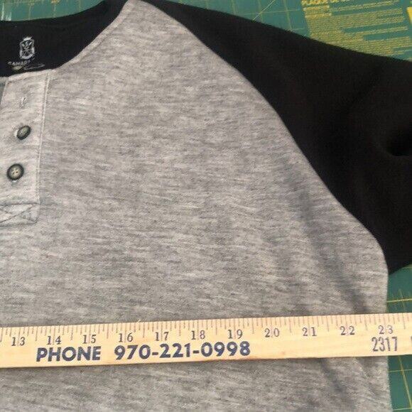 Sahara Club Men’s L Black And Gray Long Sleeve Pull Over sweatshirt buttons - Picture 4 of 5